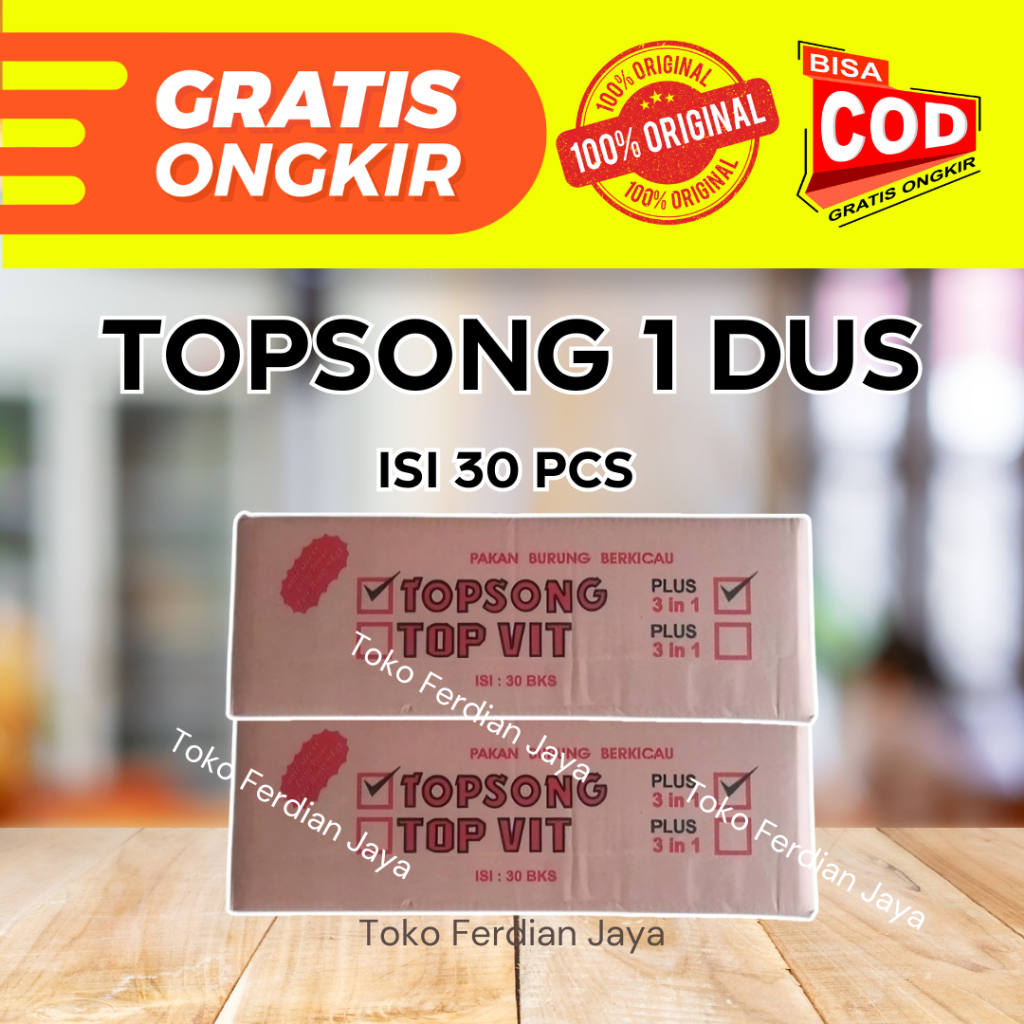 PAKAN BURUNG TOPSONG KUNING / HIJAU - HARGA 1 KARTON (DUS)