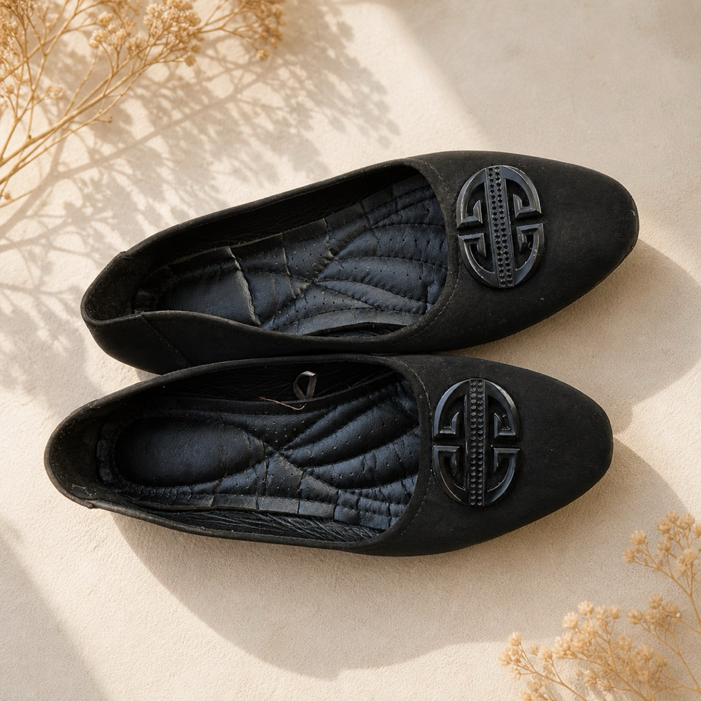 Sepatu Flat Wanita Fladeo Hitam Preloved Size 38 Elegan Casual Formal Slip On Nyaman