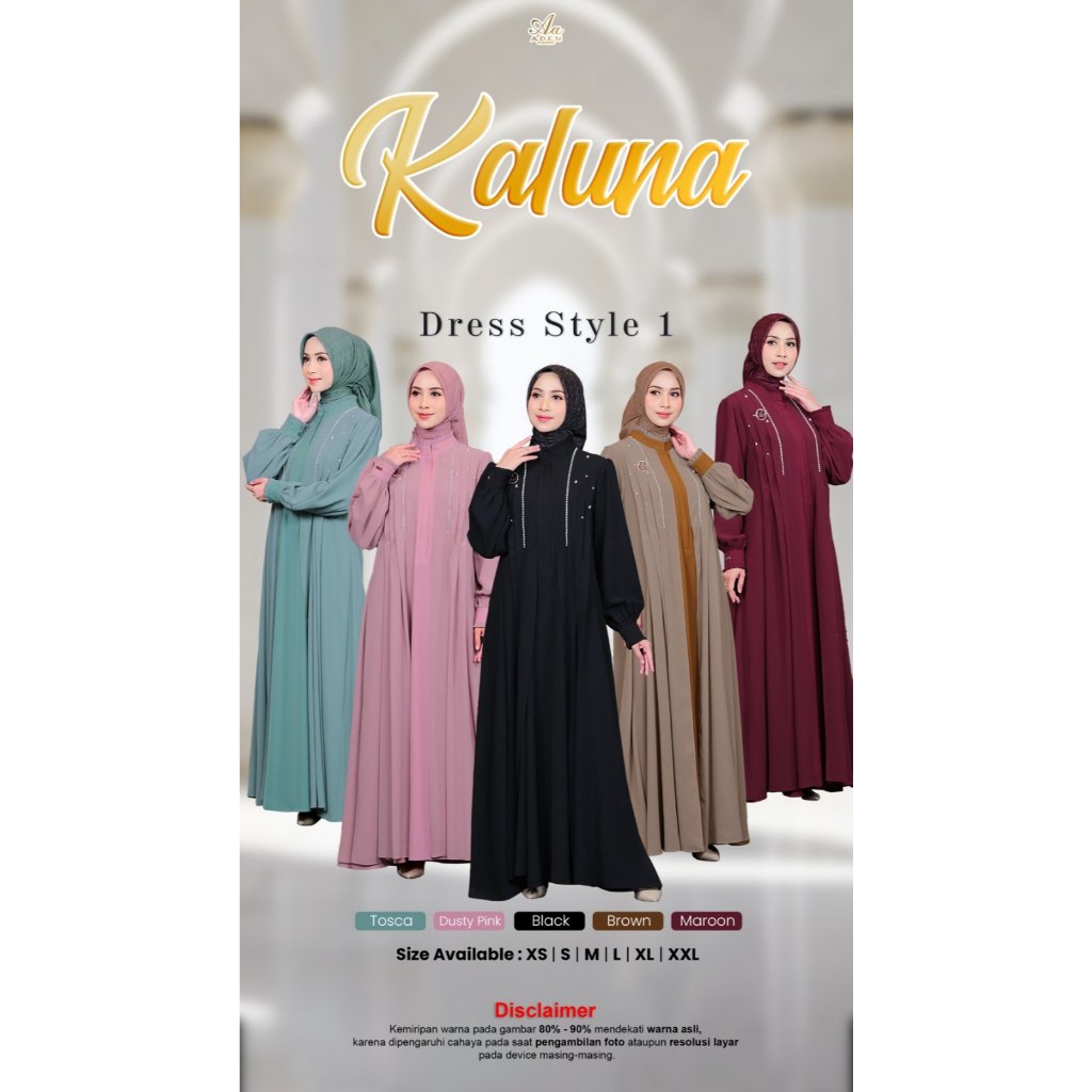 KALUNA DRESS STYLE 1 BY ADEN HIJAB / ADEN SIGNATURE / ADEN BASIC