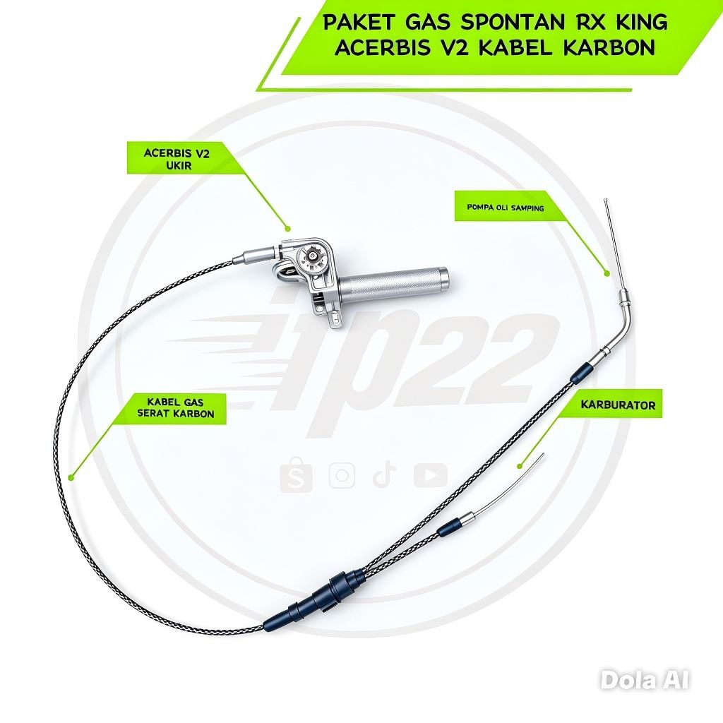 Gas spontan RX king | Paket Gas Spontan RX King Acerbis V2 Kabel Karbon cabang