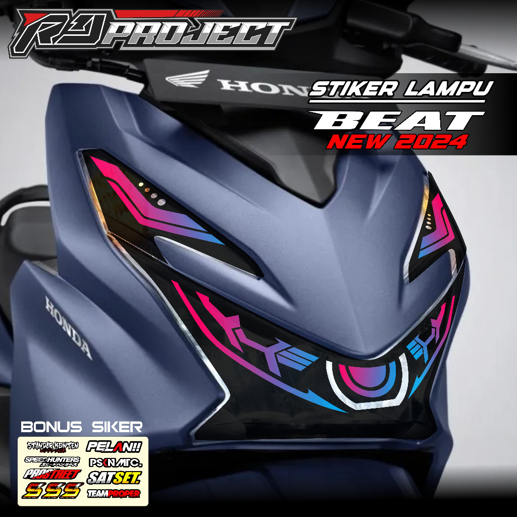 STICKER VARIASI LAMPU ALIS MOTOR BEAT DELUXE 2020 2021 2022 2023 - STICKER LAMPU ALIS DEPAN BEAT NEW