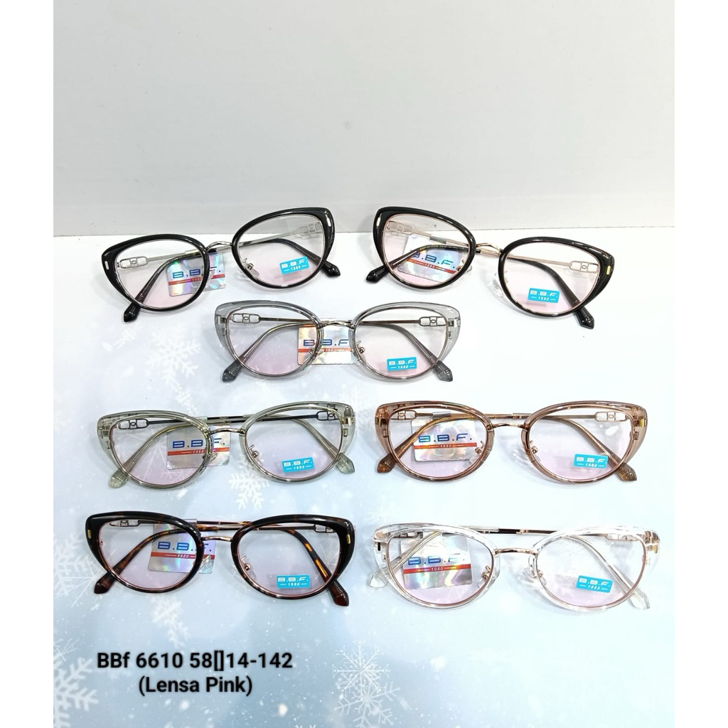 kacamata cat eyes titanium terbaru (6610)photocromic anti radiasi minus/cyl/plus