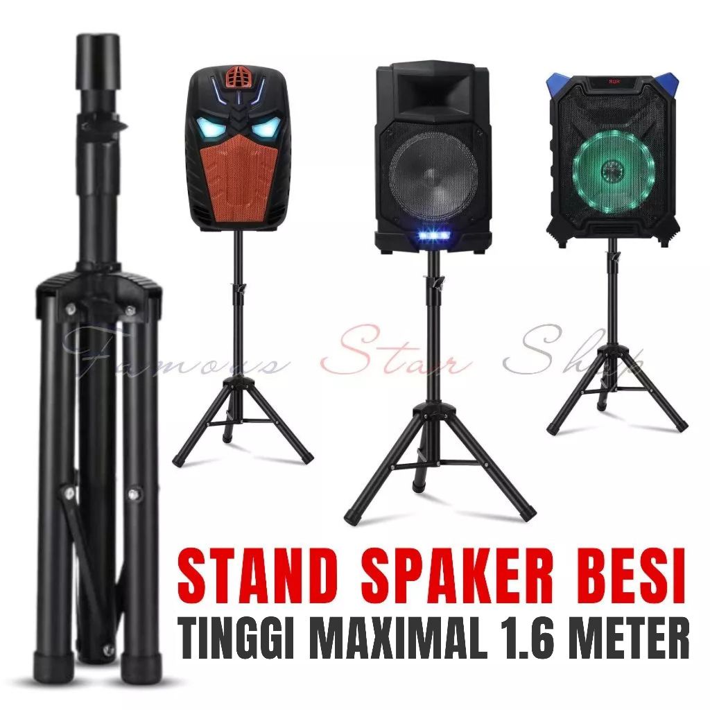 Stand Speaker Besi 1.6 Meter Produk GMC Tipe SPS-601B / Tripod Speaker / Tiang Speaker / Tripot Spek
