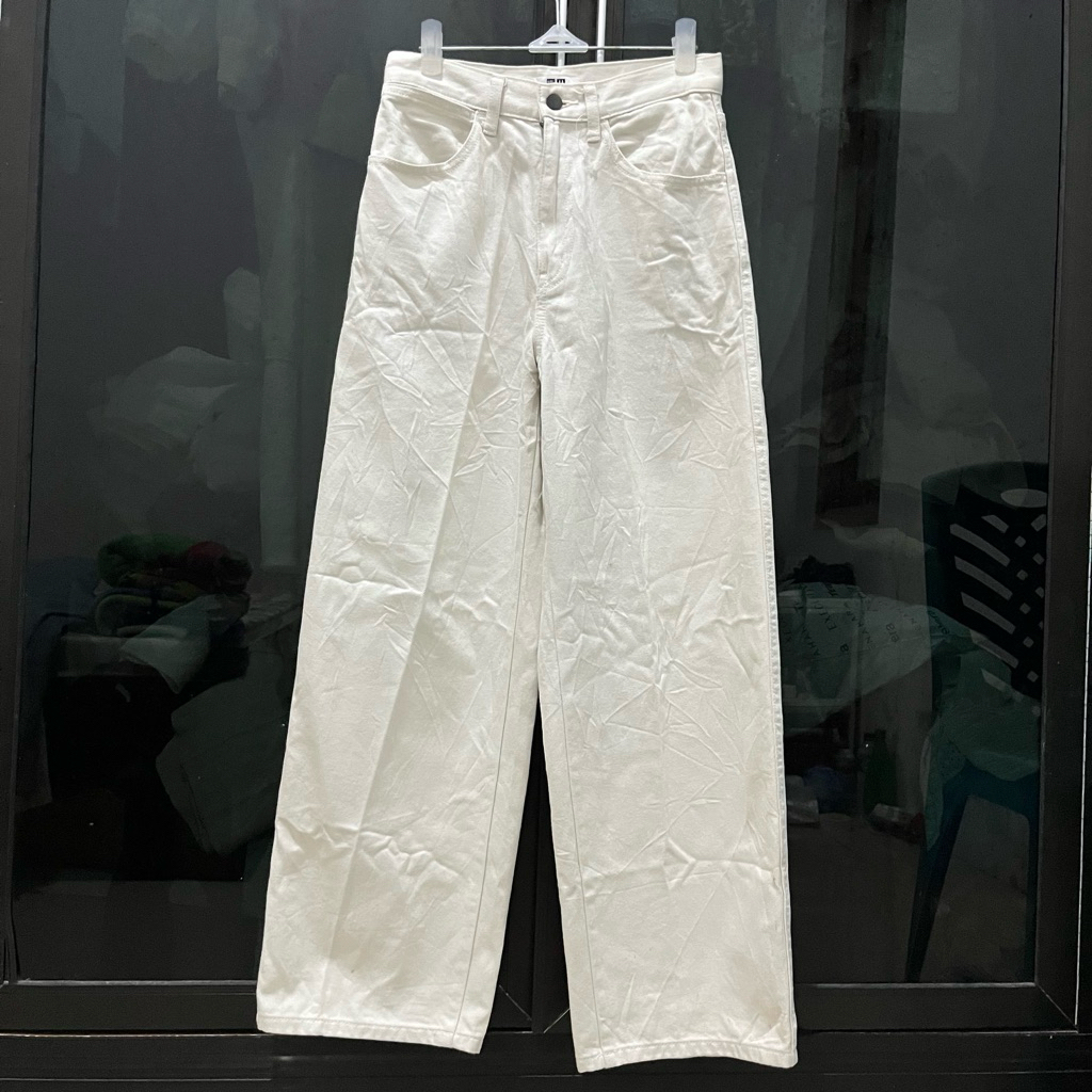 Uniqlo U Kulot Jeans Barrel Broken White