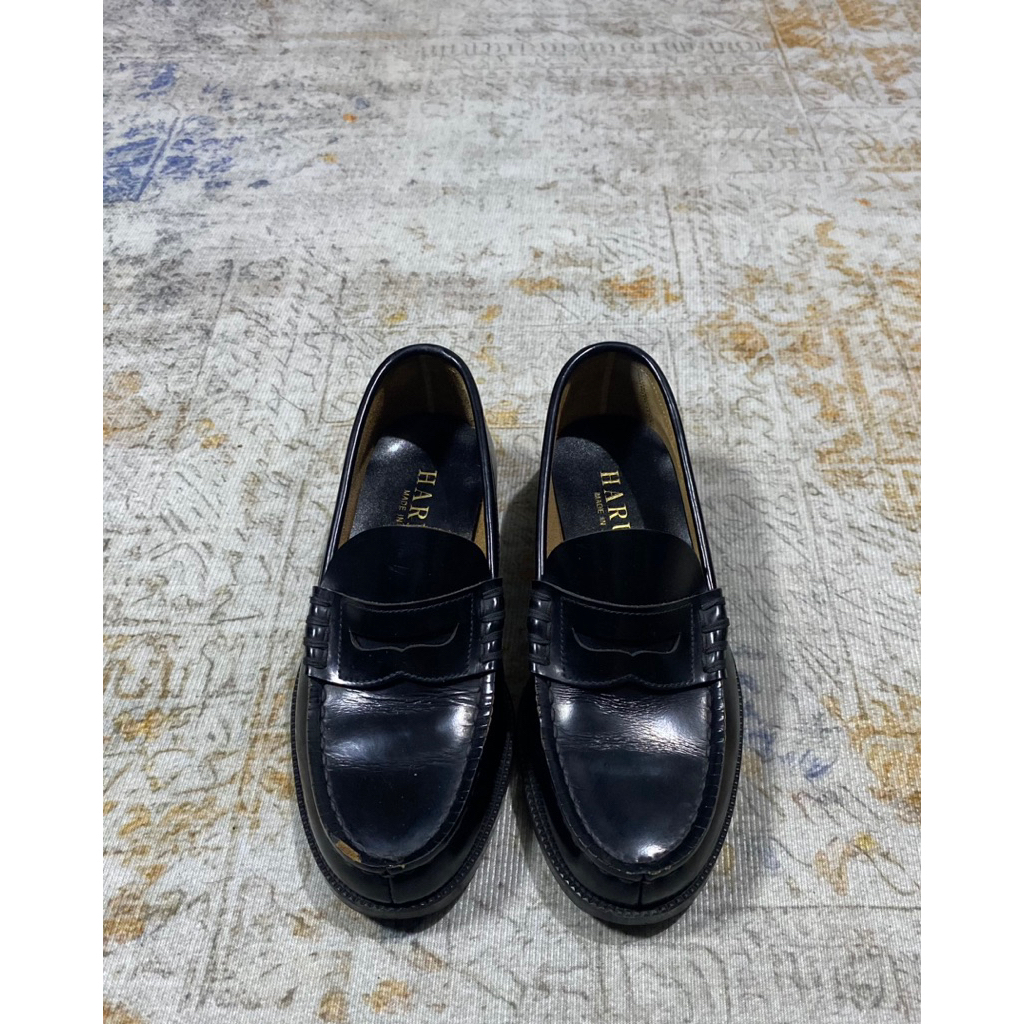 HARUTA 906 LOAFERS GENUINE LEATHER - BLACK (24EEE)