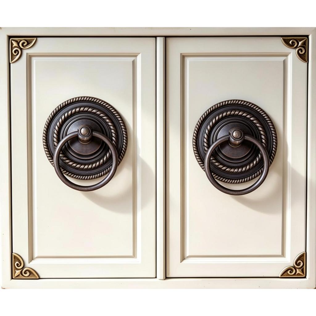 Handle Tarikan Pintu Gebyok Kuningan Antik Diameter 12cm 1 pcs