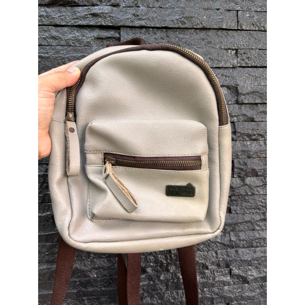 Tas Rumah Warna Ransel Mini Backpack Grey [Preloved]