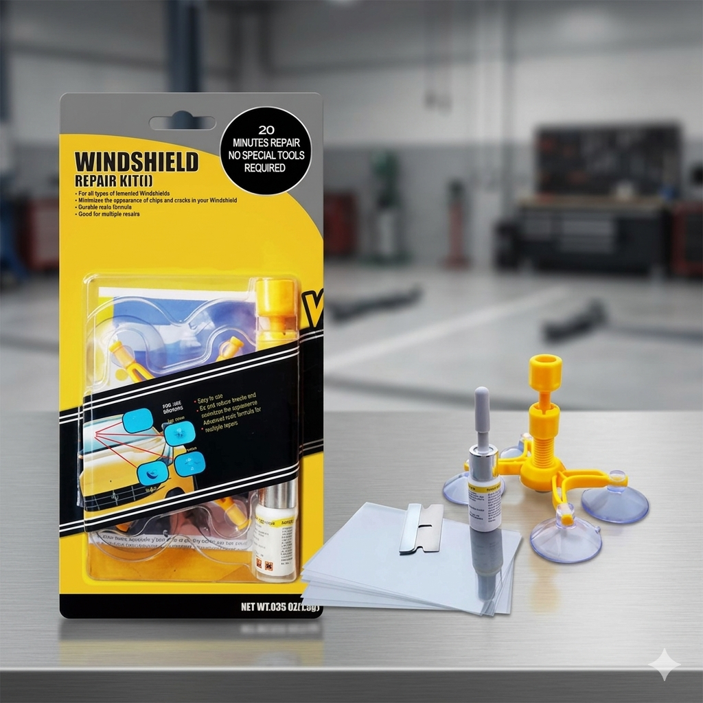 Lem Kaca Retak Mobil Retak Windshield Repair Kit Cairan Penambal tambal kaca Pecah Original Import