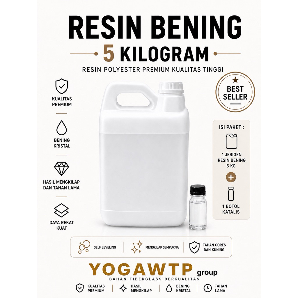 RESIN BENING POLYESTER 5 KG FREE KATALIS