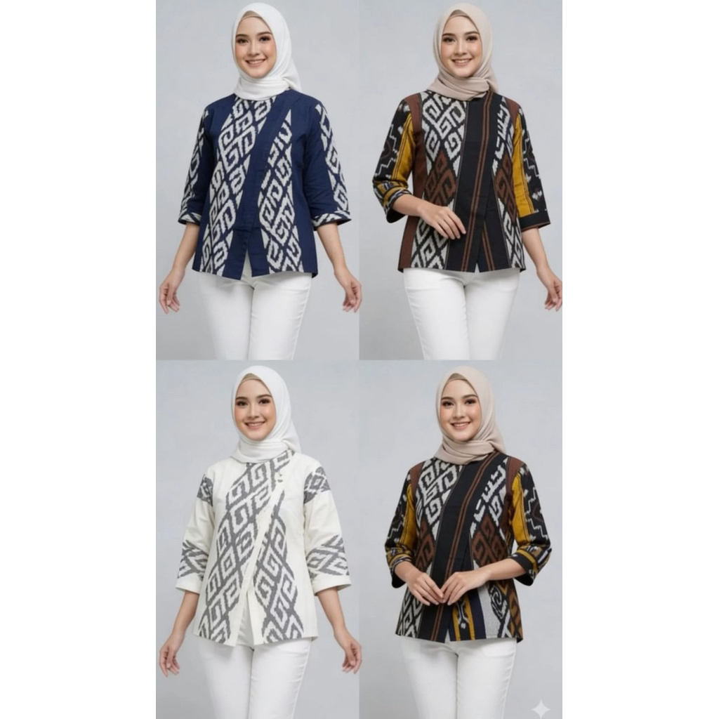Blouse Tenun Wanita - Atasan Tenun Wanita - Outer tenun Troso - Blouse Tenun Troso