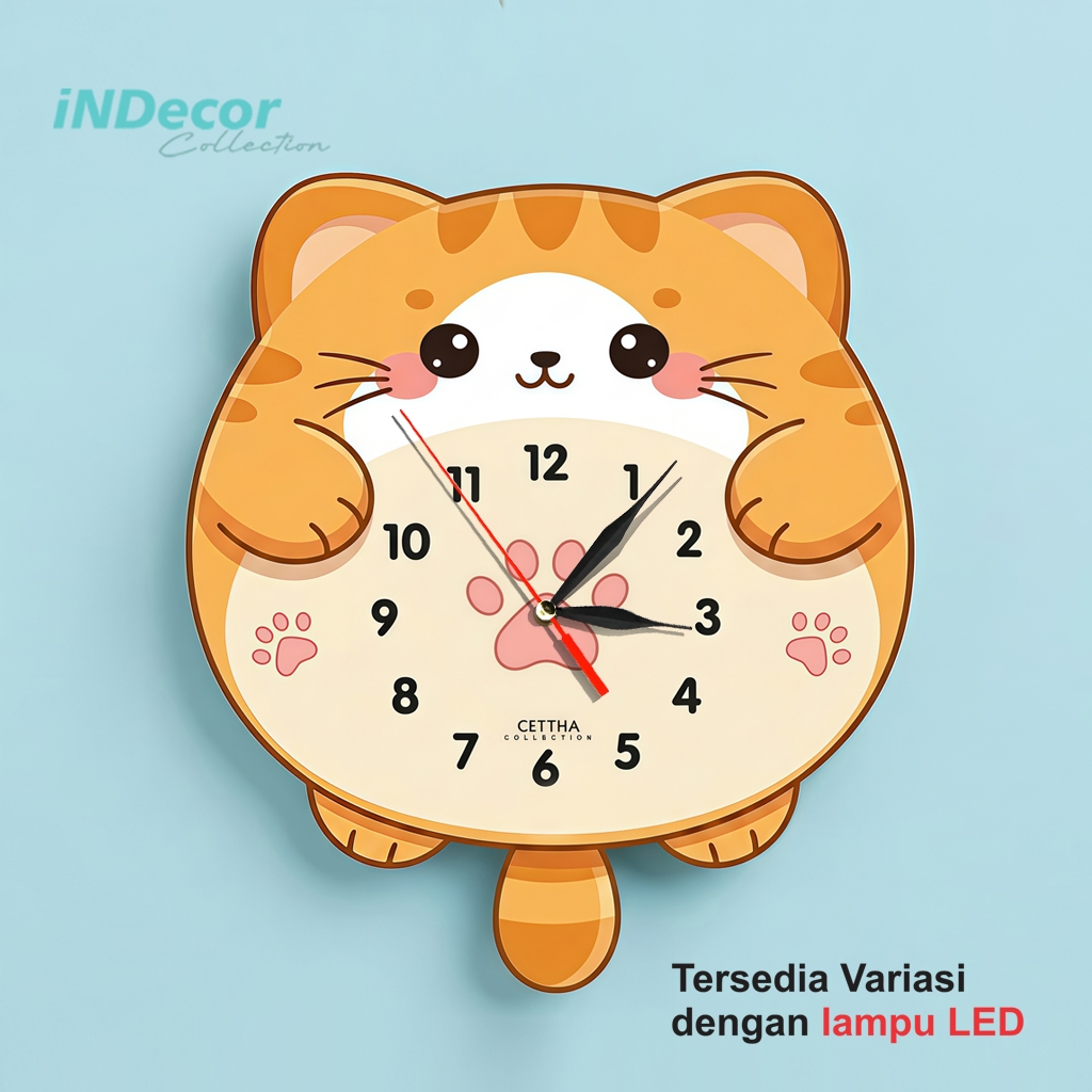 Jam Dinding Kucing Lucu Dekorasi Ruang Tamu Jam Dinding Mode Sederhana Jam Dinding Kartun