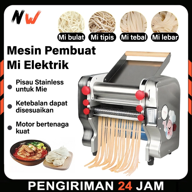 NW - Mesin Pembuat Mie Elektrik Otomatis 550W Noodle Maker, Alat Cetak Mie Listrik Praktis untuk Rum