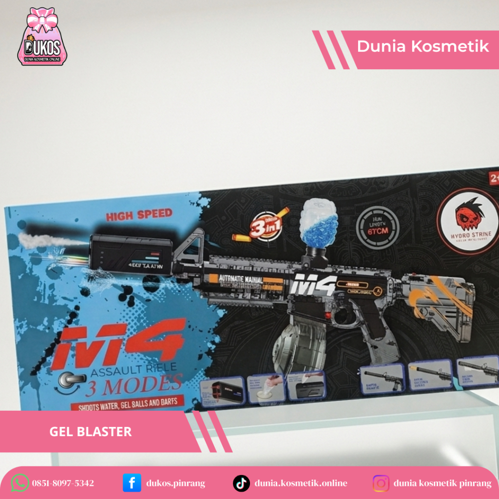 Hydro Strike M4 water gel blaster toy that features 3 shooting modes