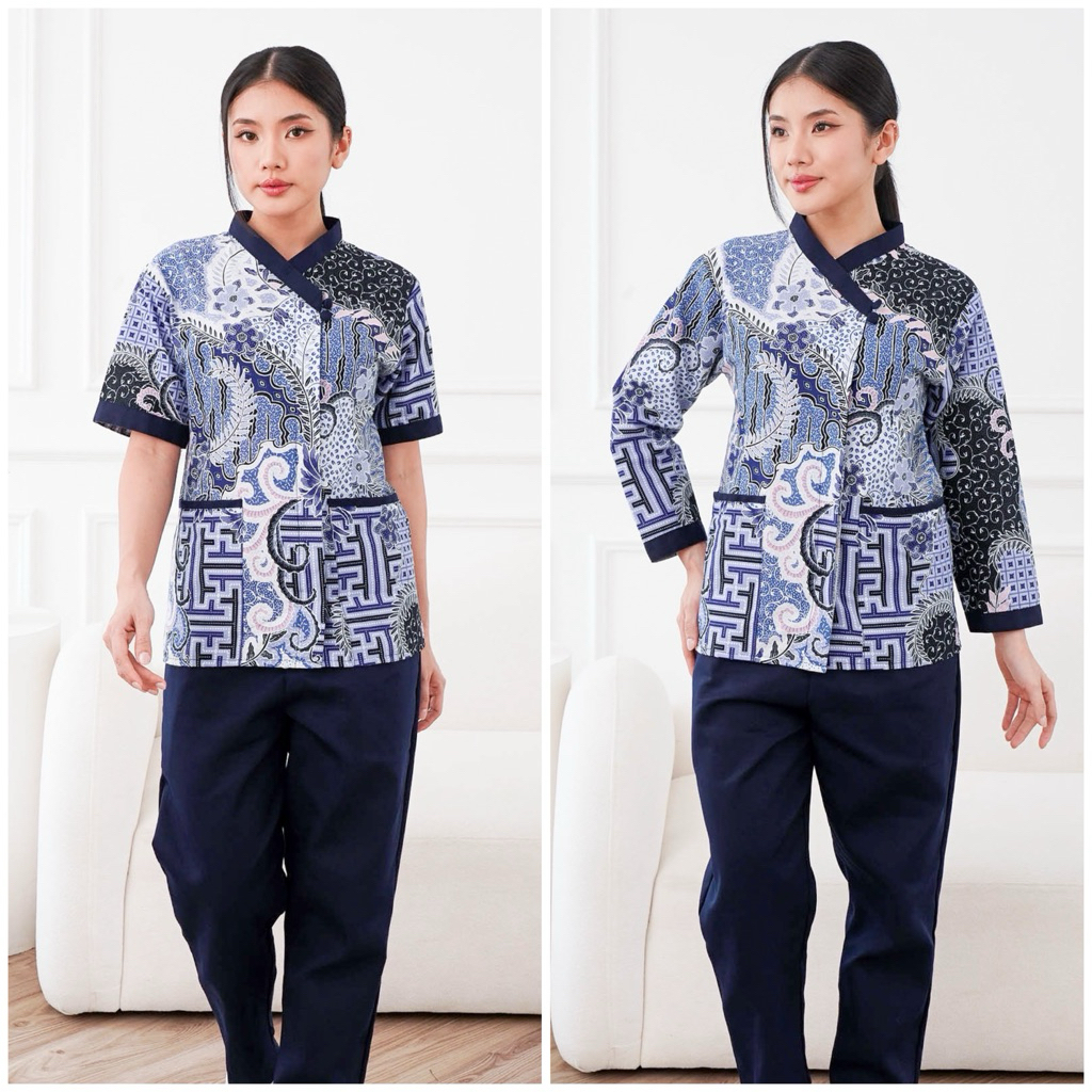 Ayumi Eoyal Blue Nanny uniform/ seragam suster/ baju suster/ hotel uniform/ spa uniform