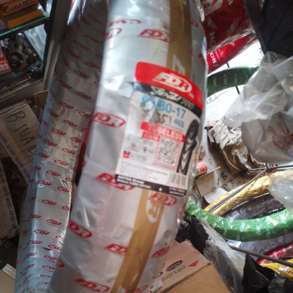 ban luar motor fdr 90/80-17 tubeless ring velq 17 depan/belakang