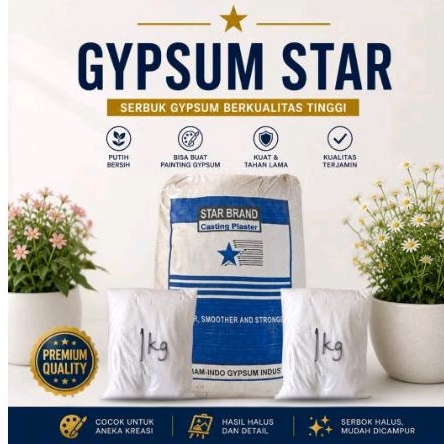 GYPSUM APLUS / TEPUNG GYPSUM / TEPUNG GYPSUM STAR / GYPSUM