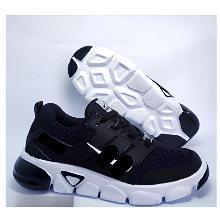 Sepatu Sekolah Hitam Putih Hitam Polos Anak Pria Wanita Ringan Sepatu Anak SMP SMA SD Unisex