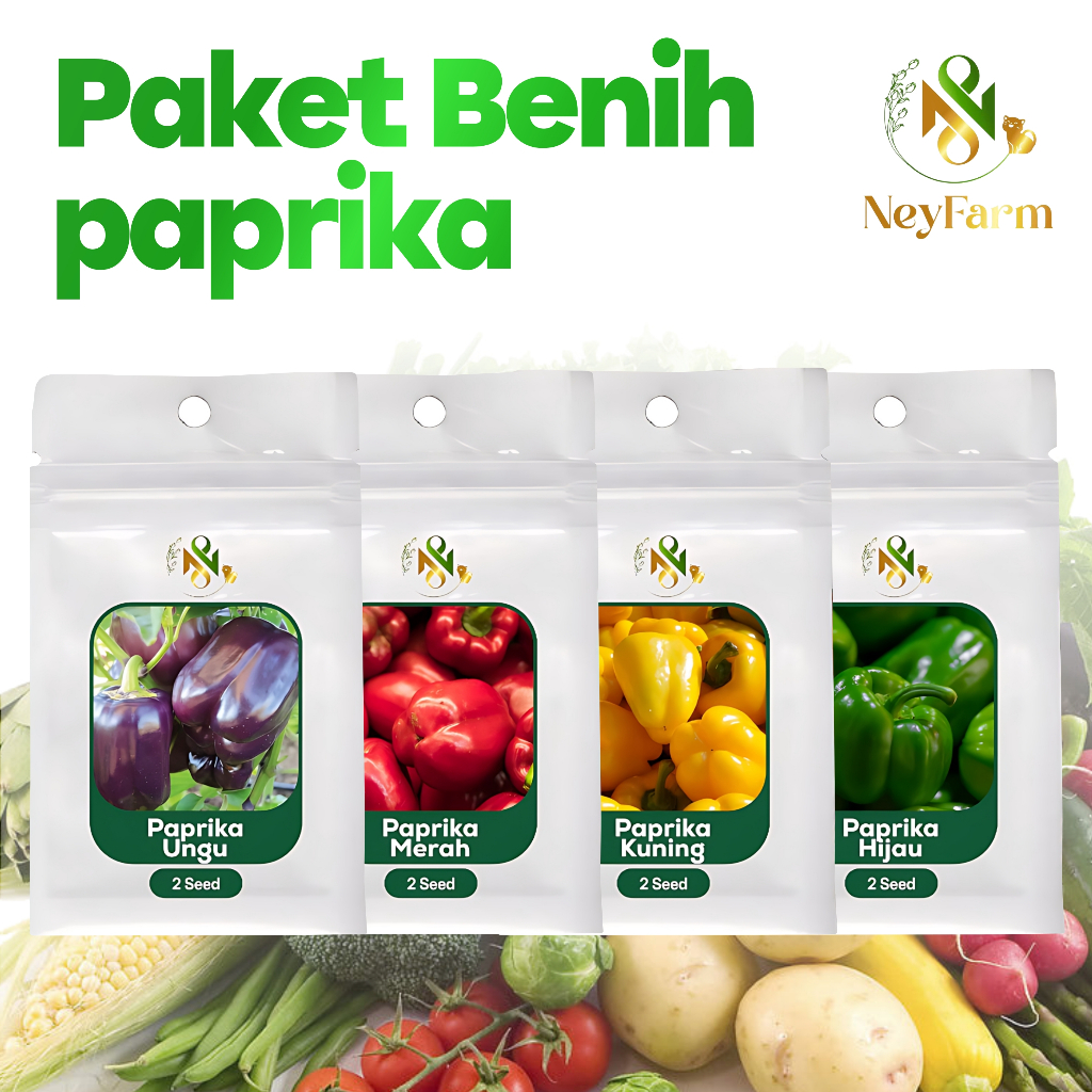 Paket Benih Paprika Merah Kuning Hijau Ungu Benih Paprika Benih Buah Paprika