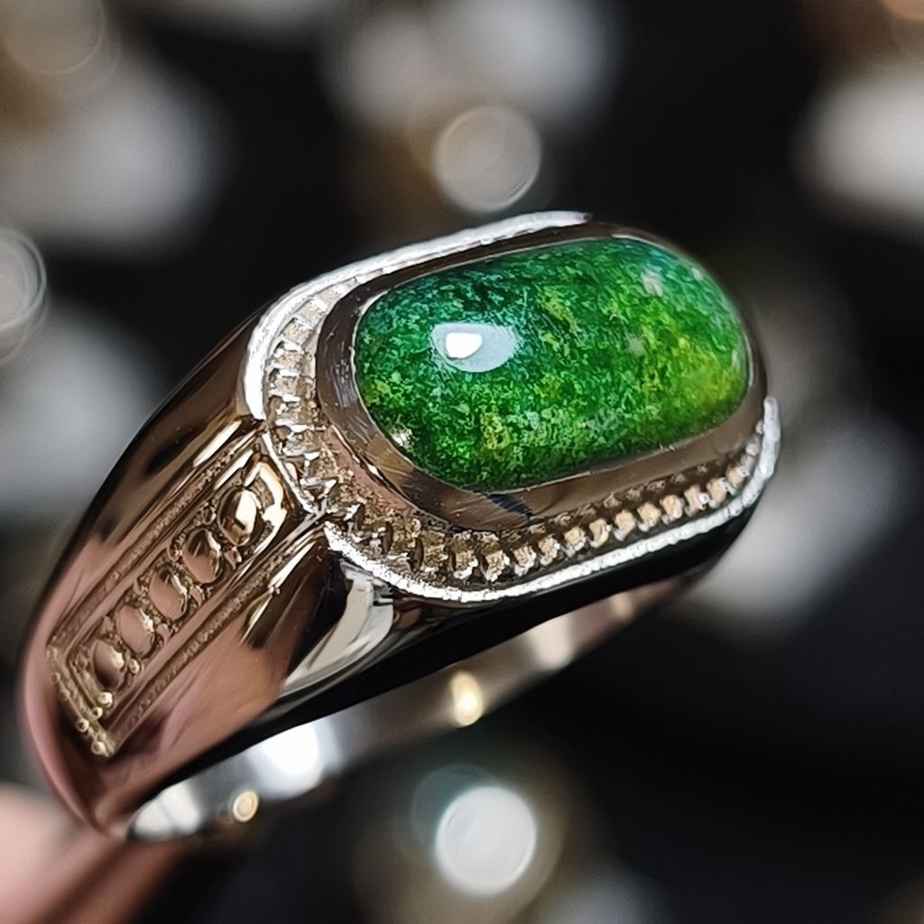 BATU KECUBUNG KARANG HIJAU ring size 8