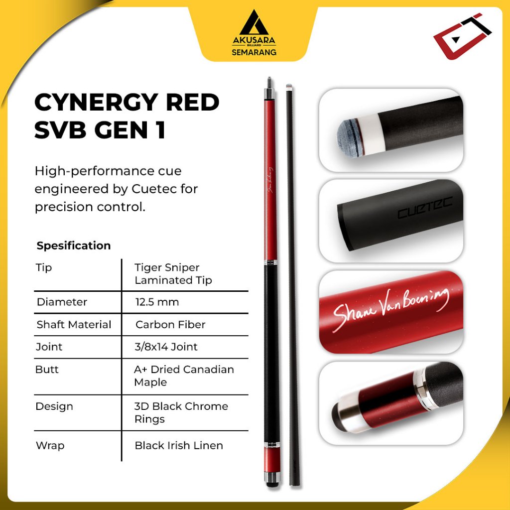 Cuetec Cynergy SVB Cue - Cuetec SVB stick Play Billiard
