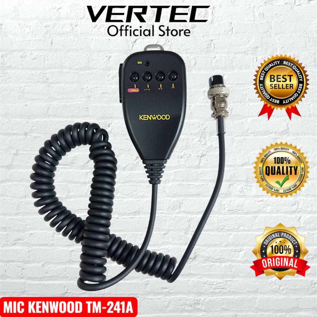 Mic Kenwood TM241 TM231 TM201 241A 231A 241 PTT Rig Extramic Handmic Microphone radio Kenwood MC44 M
