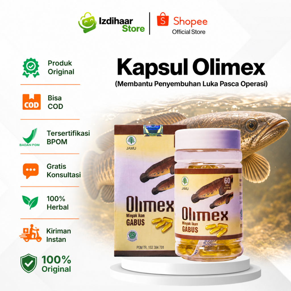 Olimex Kapsul ekstrak ikan gabus albumin ikan gabus pasca Operasi kapsul ikan gabus Original