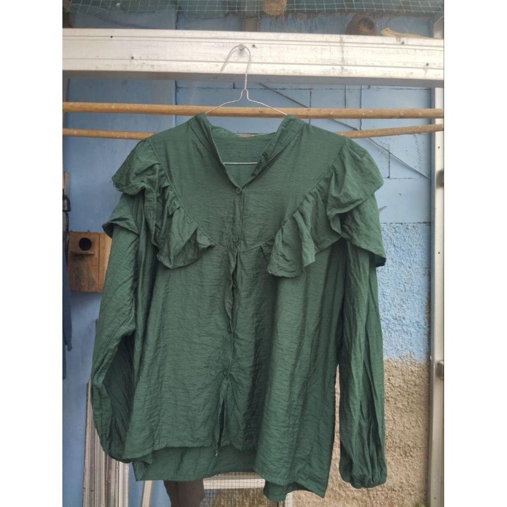 Blouse kemeja army wanita all size