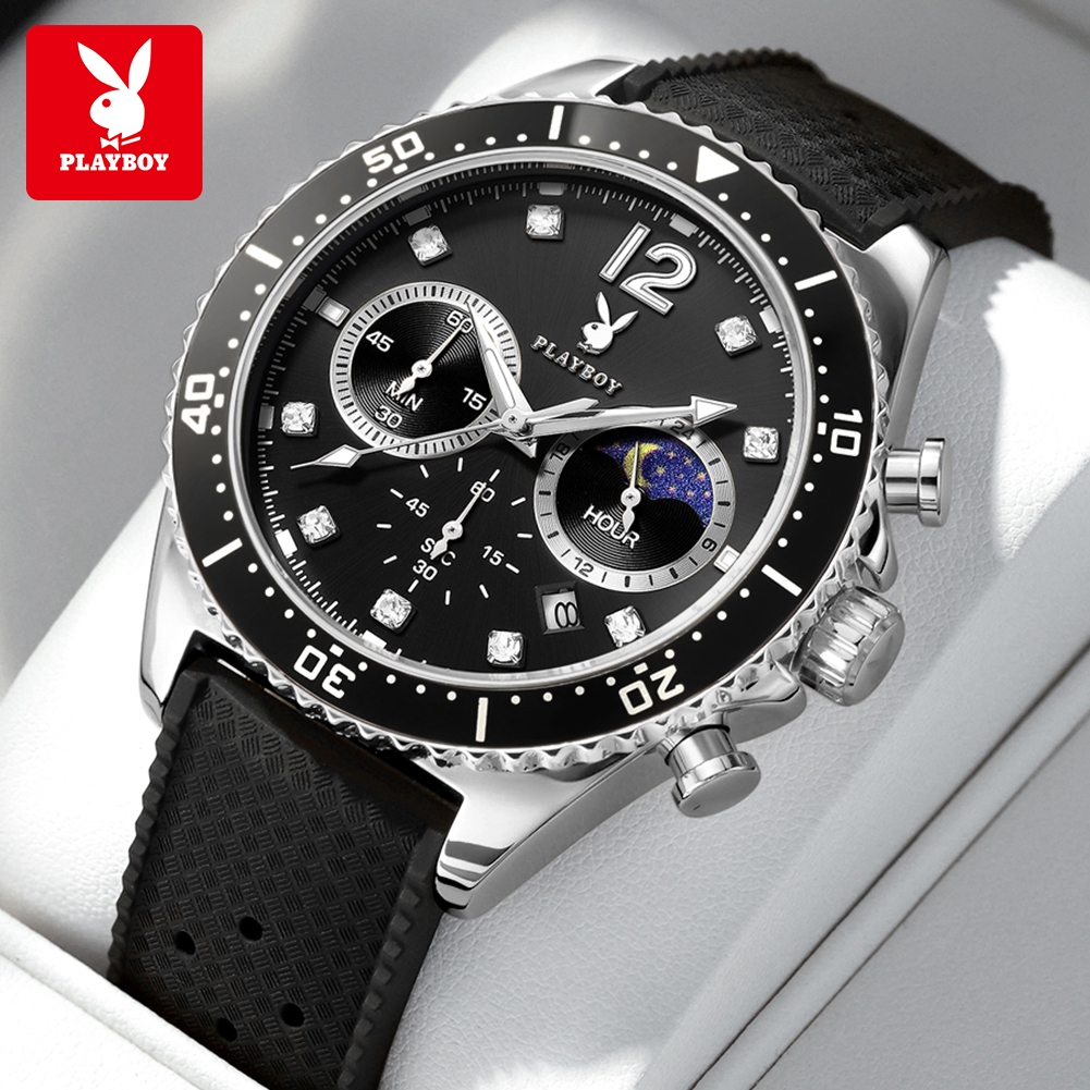 PLAYBOY Jam Tangan Automatic Pria Anti Air Original Keren Led Terbaru Luxury Watch Men Fashion Cod