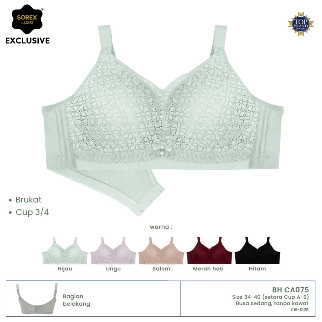 BRA bh Premium Renda Tanpa kawat 075 Sorex