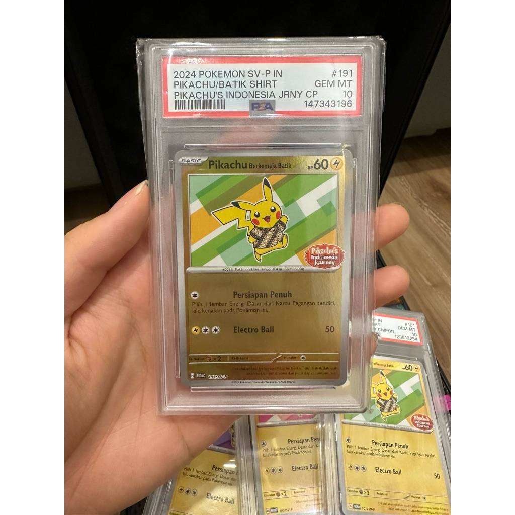 2024 Pokemon Slab Pikachu Batik Holo 191/SV-P PSA10 Indonesia
