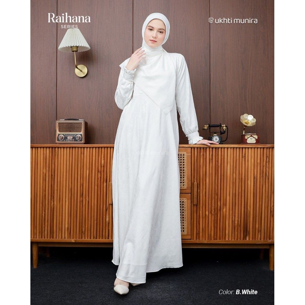 Raihana Dress Ukhti Gamis Raihana Ukhti Munira Gamis putih