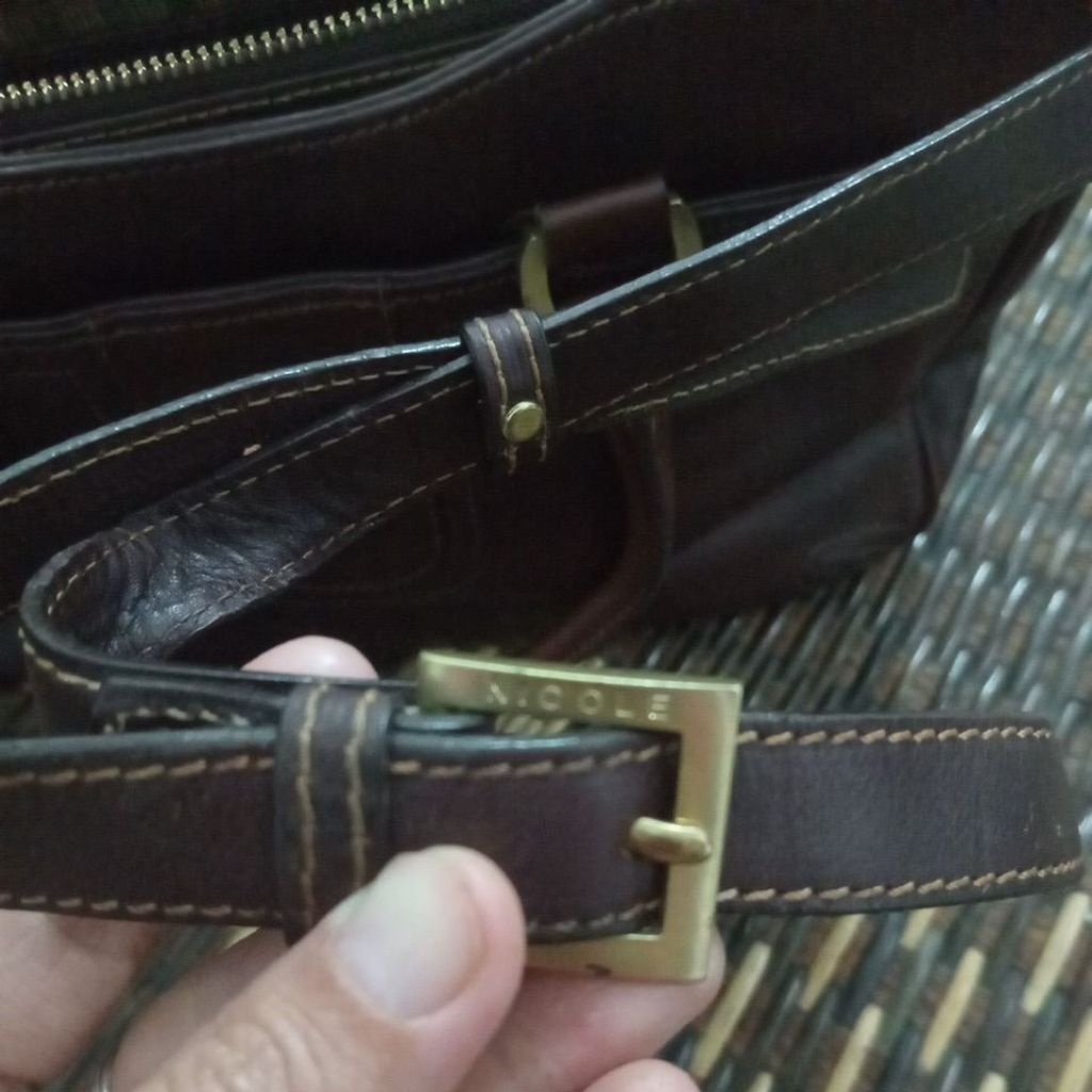 tas kulit asli preloved 28x20 nicole-paris