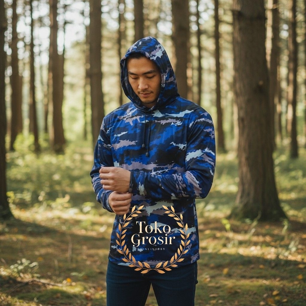 Kaos Hoodie Motif Loreng TNI-AU