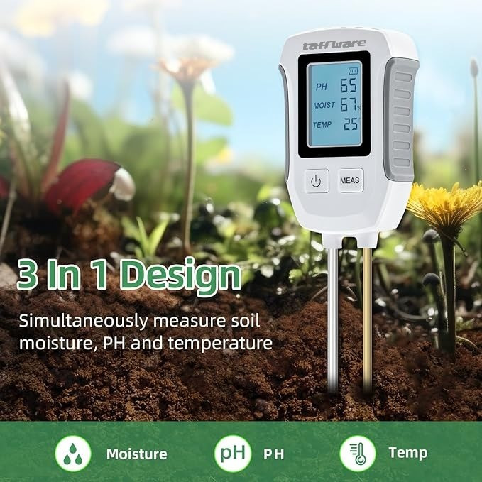 Alat Pengukur Tanah Digital 3in1 Soil Tester PH Humidity alat ukur ph  kelembapan tanah