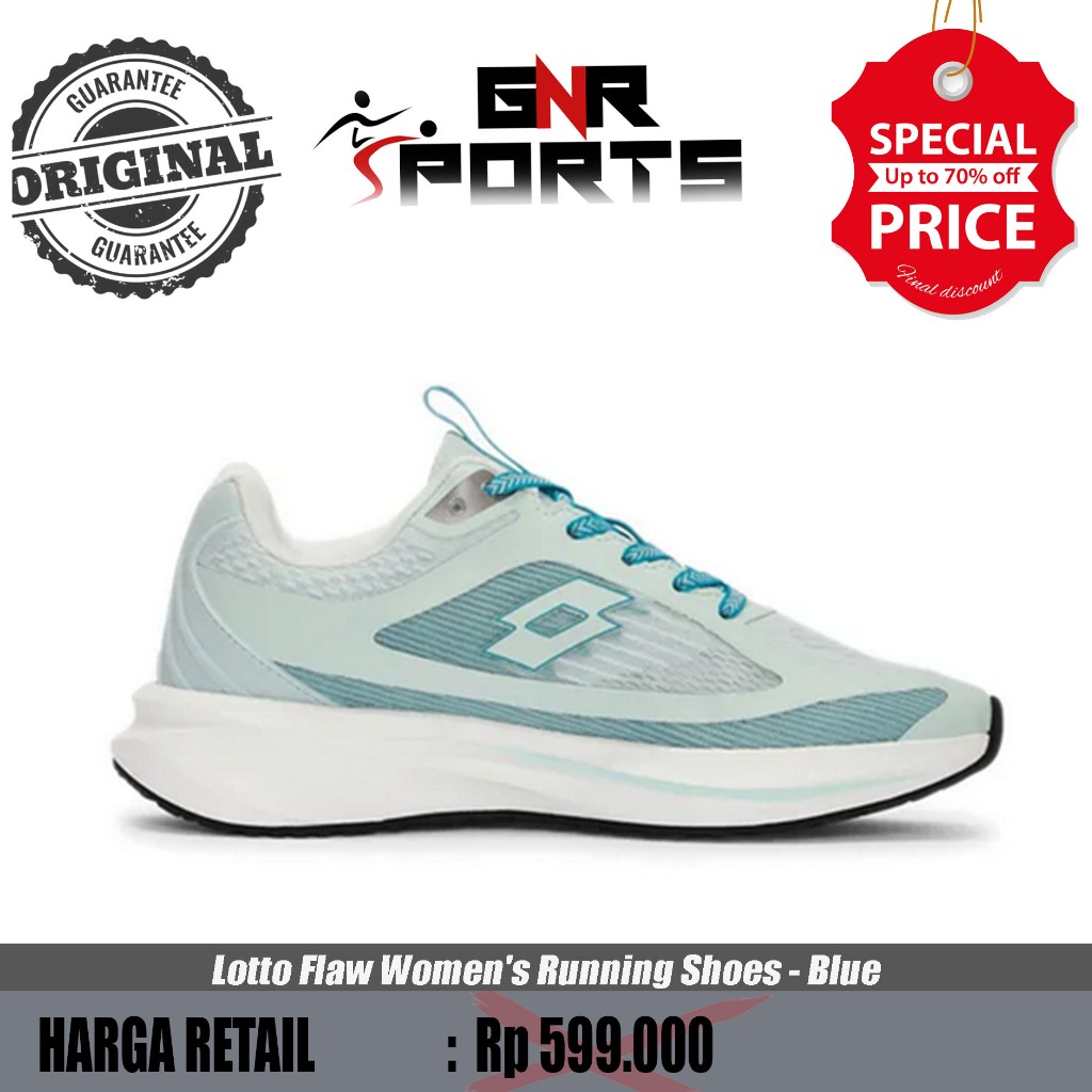 Sepatu Lotto Flaw Women's Running Shoes - Blue Original 100%