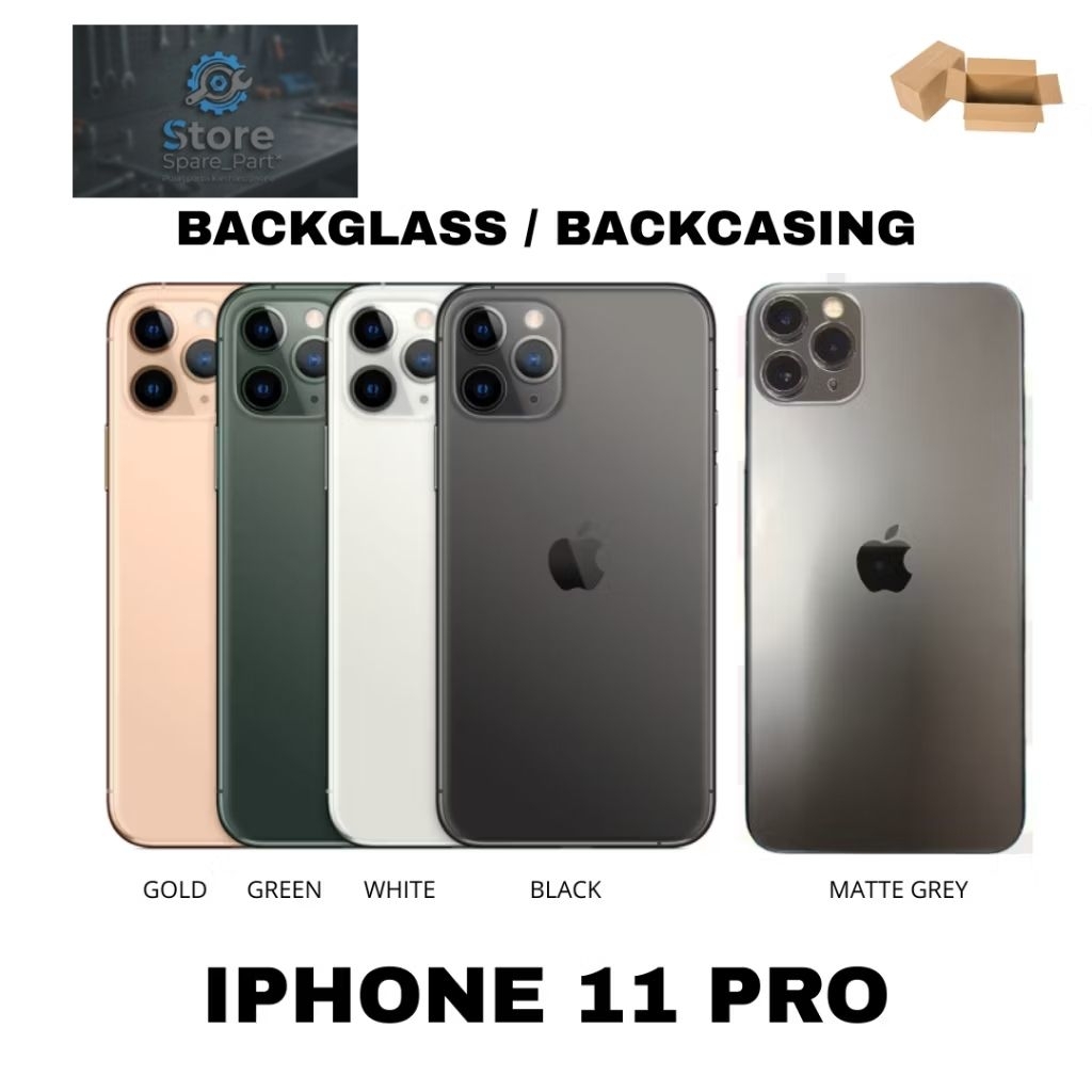 BACKGLASS/BACKDOOR/BACKCASING IPHONE 11 PRO + KACA KAMERA ORIGINAL - TUTUP BELAKANG