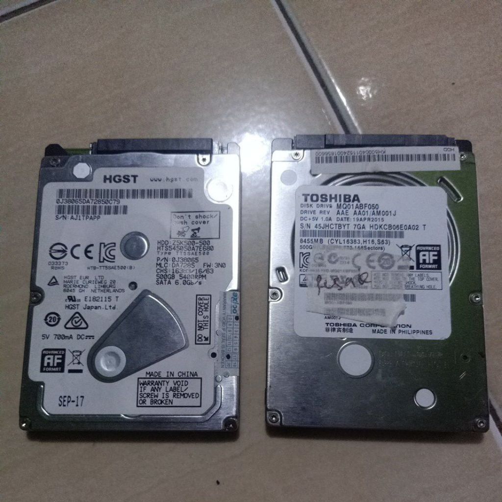 Hardisk rusak bekas laptop