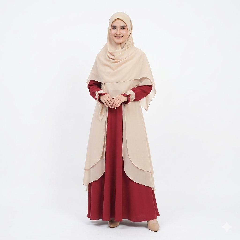 Diayu Gamis Wanita Merah Maroon Syari
