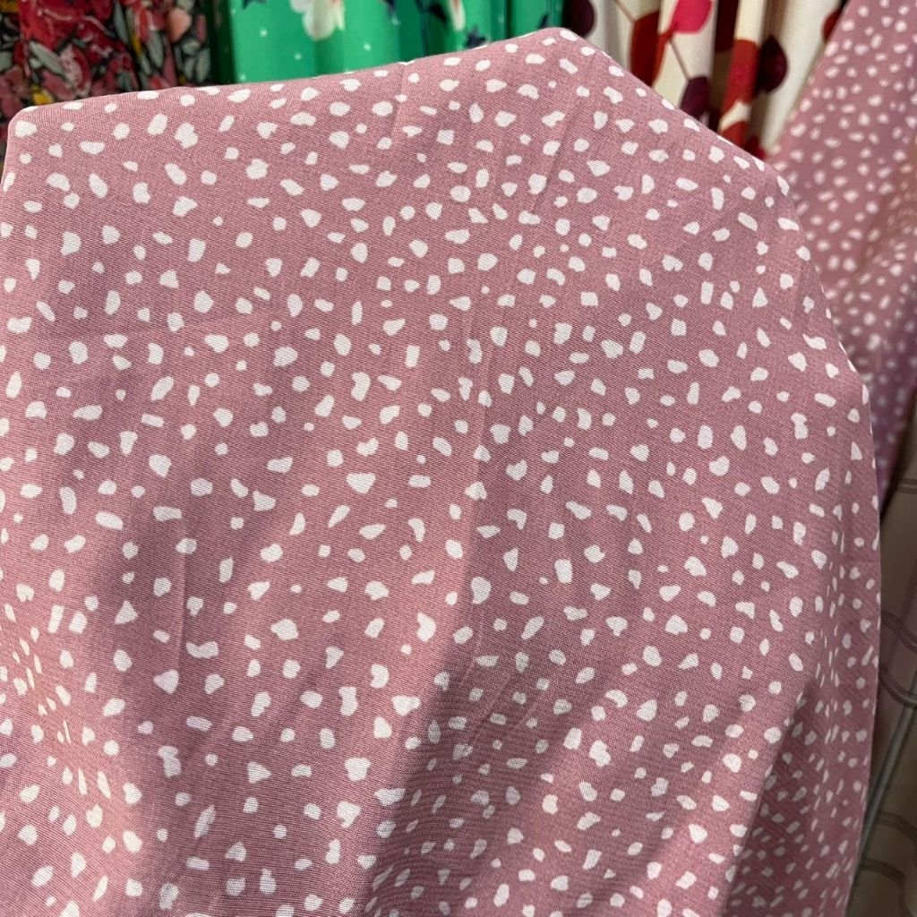 kain wolpeach motif polkadot premium - kain soft wolfis - kain Monalisa premium dzc