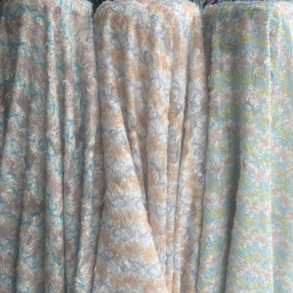 kain sifon braso bulu rabbit premium - kain sifon braso bulu motif abstrak premium - kain sifon kore