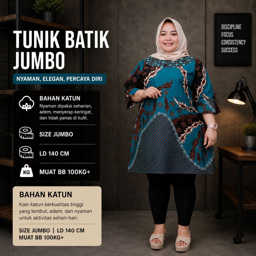 Baju Tunik Couple Batik Jumbo Ld 140 Halus Motif Terbaru
