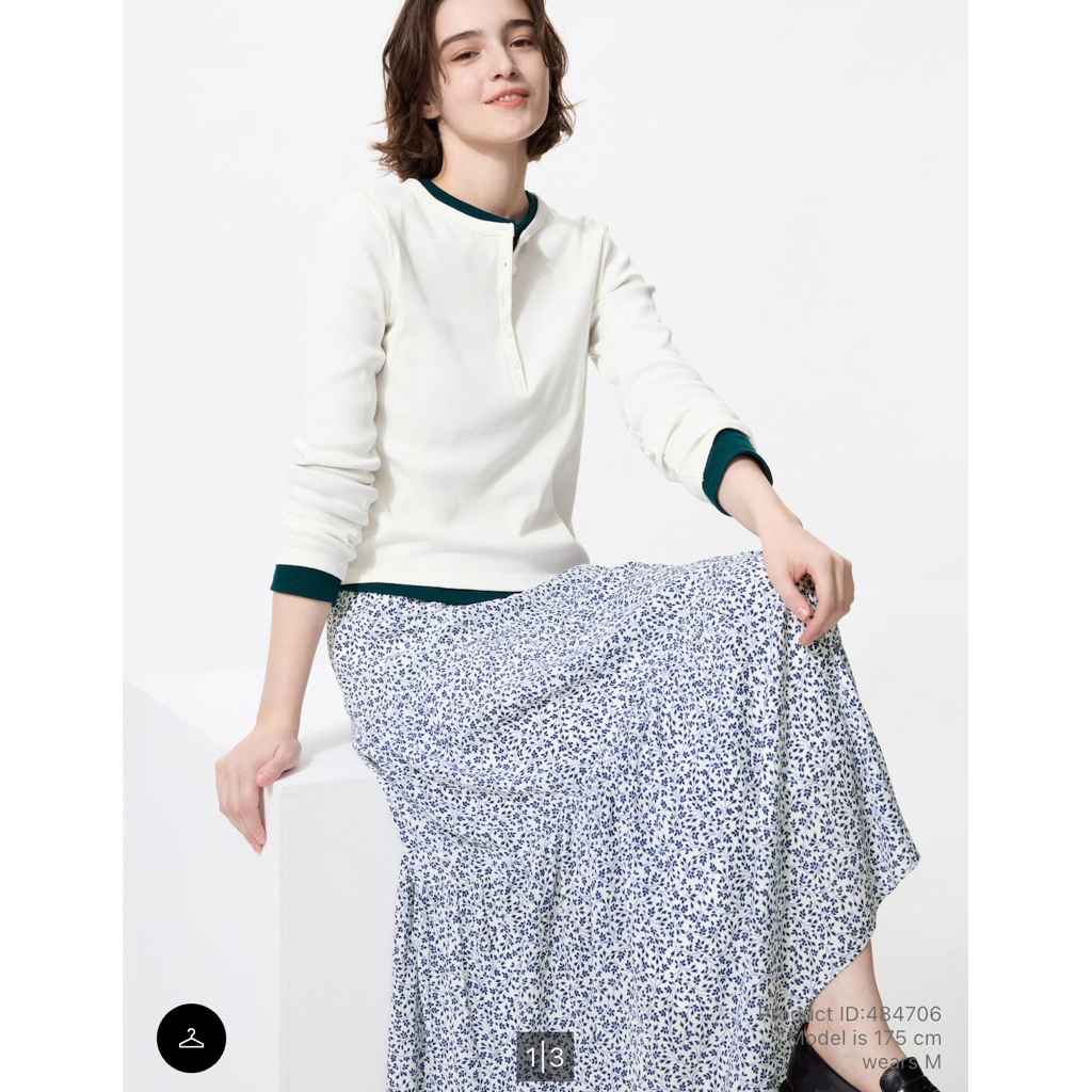 UNIQLO Women Tiered Maxi Skirt Rok Panjang Wanita FREE Paperbag