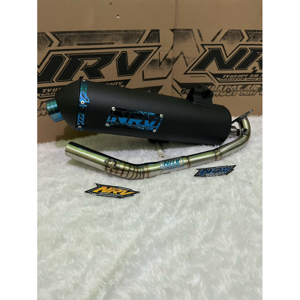 Knalpot PCX 160 / VARIO 160 COPY CMS paket blue Leher 26-38 free request Saringan+diameter Out