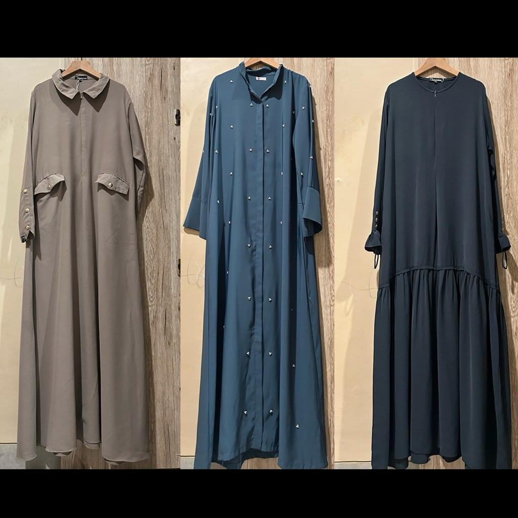 Gamis Maxi dress abaya mazen bonavista jetblack sabina baju undangan brukat preloved