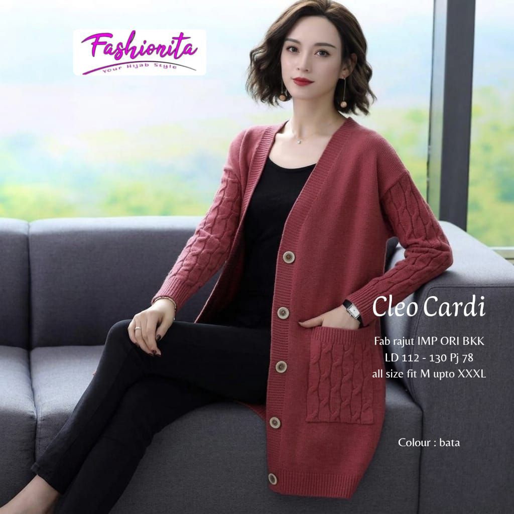 CLEO CARDI - CARDIGAN RAJUT IMPORT JUMBO LD 112-130