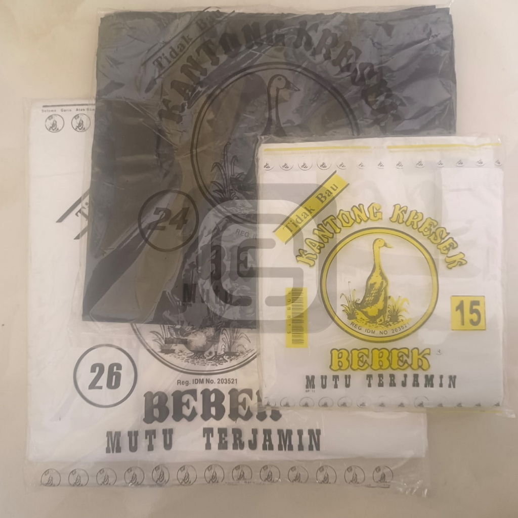 KRESEK PUTIH CAP BEBEK UKURAN 15, 24, 26 - ISI PER PACK -/+ 50 LEMBAR