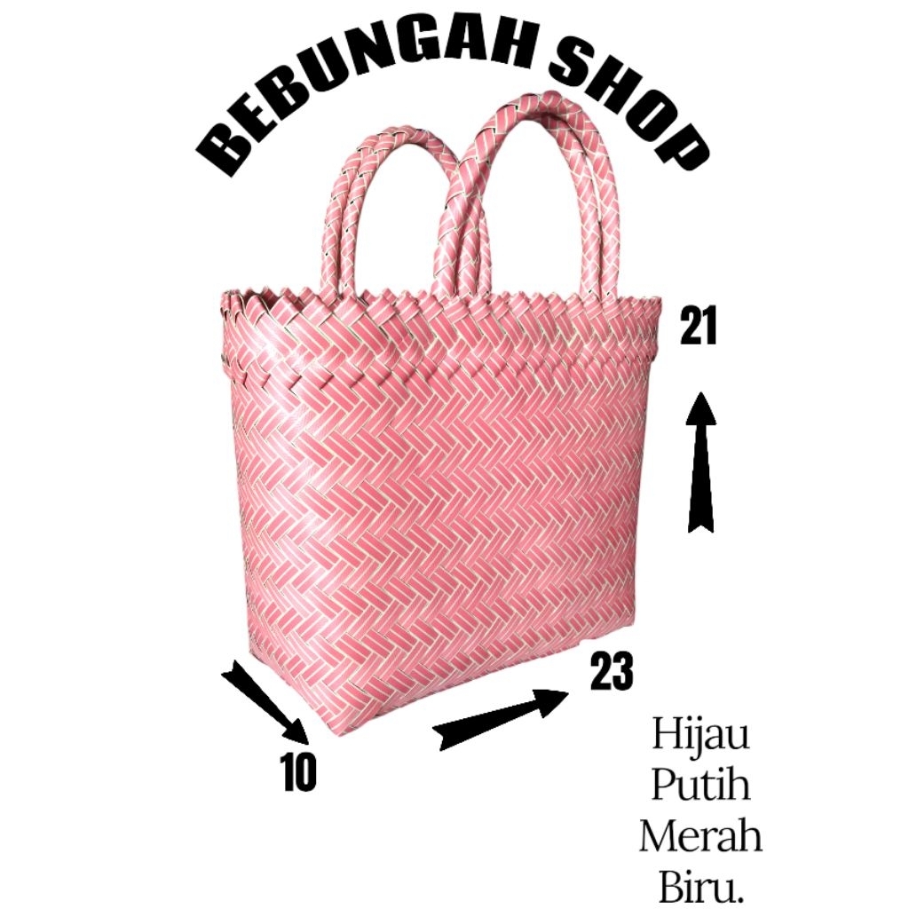 TAS HAMPERS POLOS UKURAN S BAHAN TEBAL TAS ANYAMAN PLASTIK LURIK POLOS  MINI TAS WANITA TAS ASUL ASU