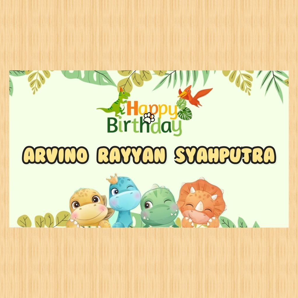 Spanduk DINOSAURUS banner DINOSAURUS spanduk banner ultah anak background custom ulang tahun anak DI