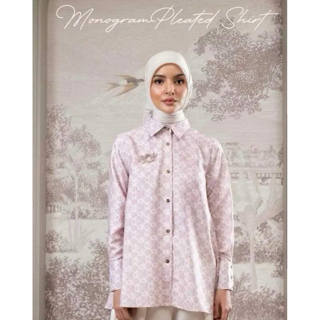 NEW Wearing Klamby Monogram Pleated Shirt