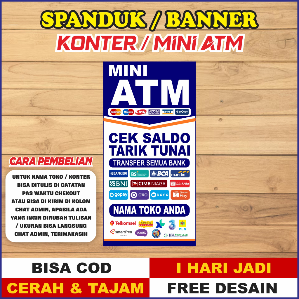 Banner Mini ATM | Spanduk Mini ATM | Cetak Banner ATM